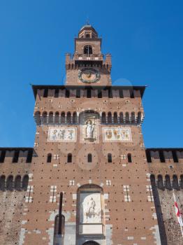 Castello Sforzesco meaning Sforza Castle in Milan Italy