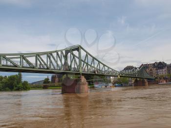 Eiserner Steg Bruecke iron bridge in Frankfurt am Main Germany