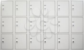 lockers cabinets in a locker room at school or museum or station