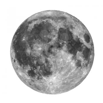 Full moon seen with a telescope from northern emisphere at night