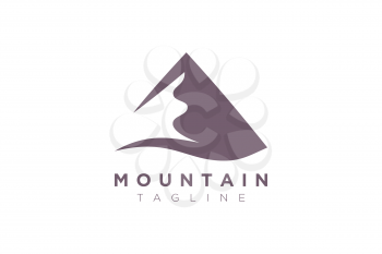 Minimalist and simple mountain vector design. Template for icon, logo, label, brand for business.