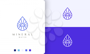 beach or water logo in simple mono line and modern style