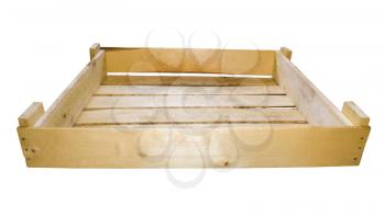 wooden box empty isolated. case of wooden boards for vegetables and fruits