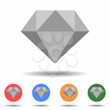 3D diamond icon vector logo isolated on background