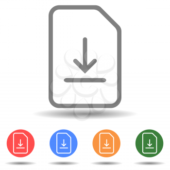 Download file vector icon in flat style