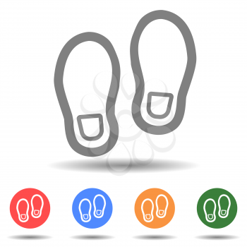 Footprint, shoes vector icon isolated