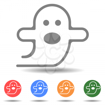 Simple ghost doodle vector isolated