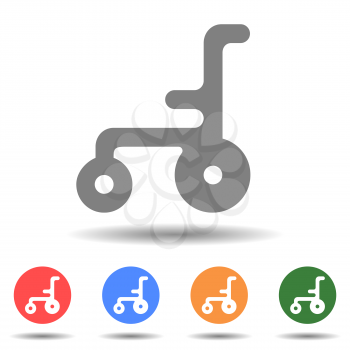 Wheelchair thin line vector icon isolated