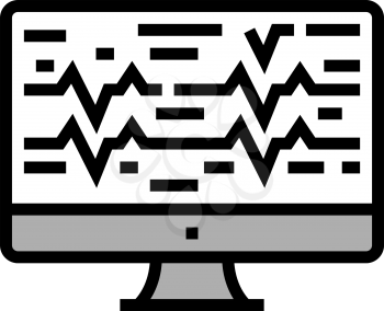 noise waves on computer screen color icon vector. noise waves on computer screen sign. isolated symbol illustration
