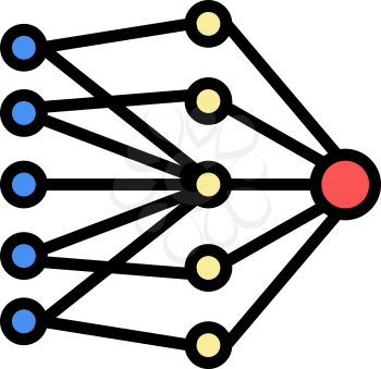 single layer neural network color icon vector. single layer neural network sign. isolated symbol illustration