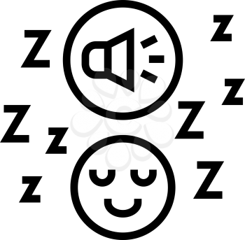 music for sleep line icon vector. music for sleep sign. isolated contour symbol black illustration