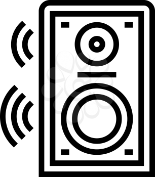dynamic speaker line icon vector. dynamic speaker sign. isolated contour symbol black illustration