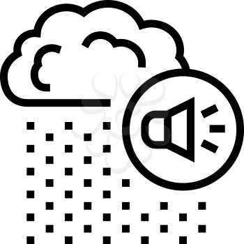 rain noise line icon vector. rain noise sign. isolated contour symbol black illustration