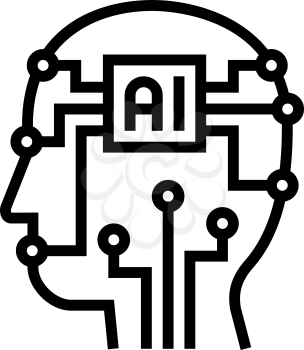artificial intelligence technology line icon vector. artificial intelligence technology sign. isolated contour symbol black illustration