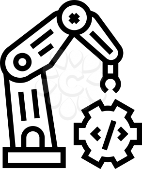 robotics arm technology line icon vector. robotics arm technology sign. isolated contour symbol black illustration
