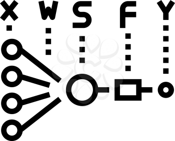 mathematical model neural network line icon vector. mathematical model neural network sign. isolated contour symbol black illustration