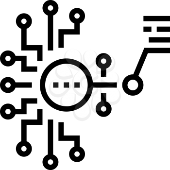 artificial model neural network line icon vector. artificial model neural network sign. isolated contour symbol black illustration