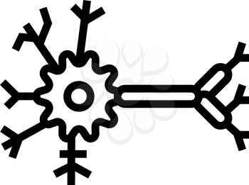 biological model neural network line icon vector. biological model neural network sign. isolated contour symbol black illustration