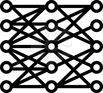 multilayer neural network line icon vector. multilayer neural network sign. isolated contour symbol black illustration