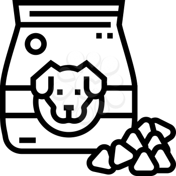 dry food for dog line icon vector. dry food for dog sign. isolated contour symbol black illustration