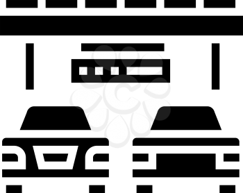 bridge traffic jam glyph icon vector. bridge traffic jam sign. isolated contour symbol black illustration