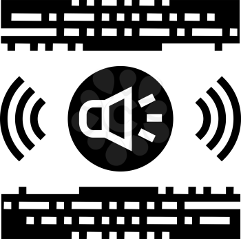 stereo music glyph icon vector. stereo music sign. isolated contour symbol black illustration