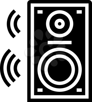 dynamic speaker glyph icon vector. dynamic speaker sign. isolated contour symbol black illustration