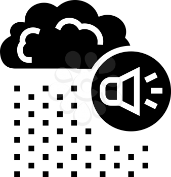 rain noise glyph icon vector. rain noise sign. isolated contour symbol black illustration