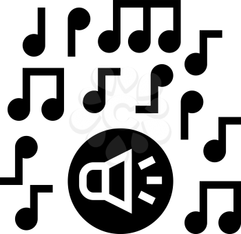 classical music melody glyph icon vector. classical music melody sign. isolated contour symbol black illustration