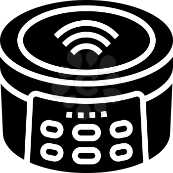 wireless music speaker glyph icon vector. wireless music speaker sign. isolated contour symbol black illustration