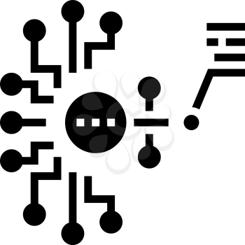 artificial model neural network glyph icon vector. artificial model neural network sign. isolated contour symbol black illustration