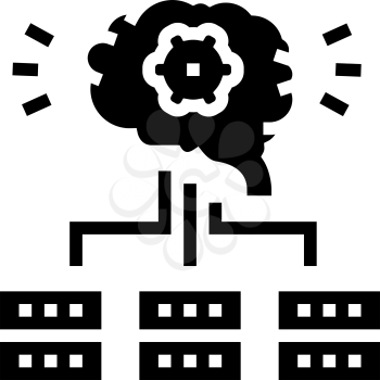 servers communication neural network glyph icon vector. servers communication neural network sign. isolated contour symbol black illustration