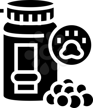 vitamins for pet glyph icon vector. vitamins for pet sign. isolated contour symbol black illustration