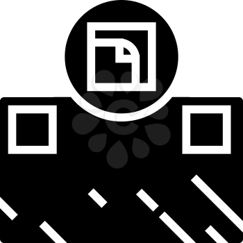 glue installation mirror glyph icon vector. glue installation mirror sign. isolated contour symbol black illustration