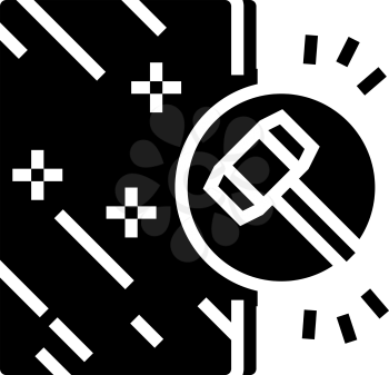 shockproof mirror glyph icon vector. shockproof mirror sign. isolated contour symbol black illustration