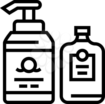 soap and lotion containers line icon vector. soap and lotion containers sign. isolated contour symbol black illustration