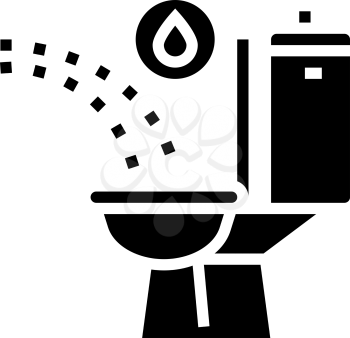 urination with blood glyph icon vector. urination with blood sign. isolated contour symbol black illustration