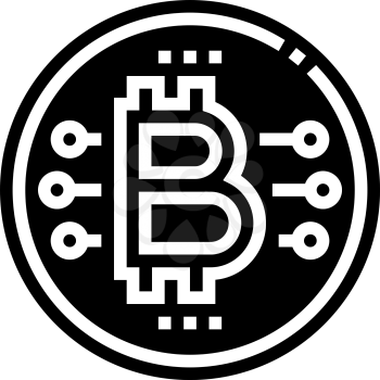 bitcoin coin ico glyph icon vector. bitcoin coin ico sign. isolated contour symbol black illustration