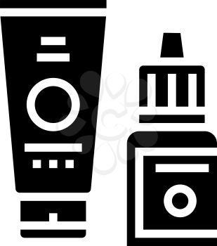 serum and cream beauty cosmetics glyph icon vector. serum and cream beauty cosmetics sign. isolated contour symbol black illustration