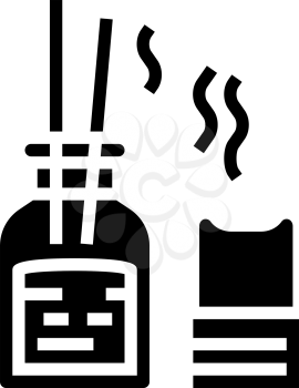 aroma therapy accessories glyph icon vector. aroma therapy accessories sign. isolated contour symbol black illustration