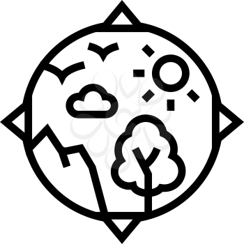 biosphere ecosystem line icon vector. biosphere ecosystem sign. isolated contour symbol black illustration