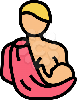 mother feeding newborn baby color icon vector. mother feeding newborn baby sign. isolated symbol illustration