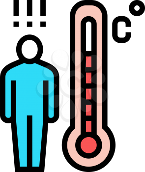 patient high temperature color icon vector. patient high temperature sign. isolated symbol illustration
