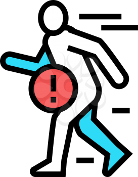 pain when fast walking color icon vector. pain when fast walking sign. isolated symbol illustration