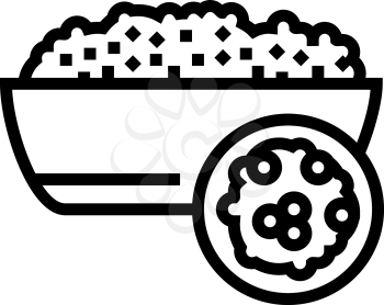 couscous groat line icon vector. couscous groat sign. isolated contour symbol black illustration