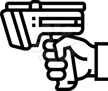 laser gun for scan rfid line icon vector. laser gun for scan rfid sign. isolated contour symbol black illustration