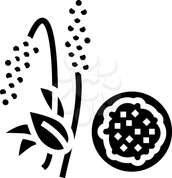 amaranth groat glyph icon vector. amaranth groat sign. isolated contour symbol black illustration