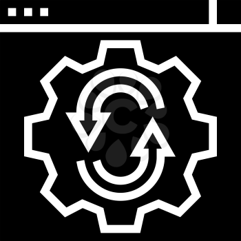 web site optimize glyph icon vector. web site optimize sign. isolated contour symbol black illustration