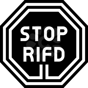 stop rfid glyph icon vector. stop rfid sign. isolated contour symbol black illustration