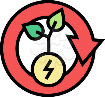 plant recovery energy saving color icon vector. plant recovery energy saving sign. isolated symbol illustration